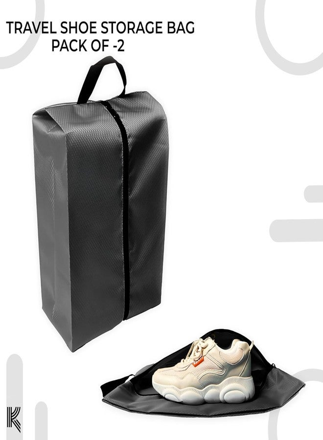 Nityasiddh 2-Pc Nylon Shoe Organizer Shoe Bag Pouches, Travel Shoe Cover for Travelling, Travel Essentials Shoe Storage Bag with Zipper, Vertical Shoe Bag - Image 2